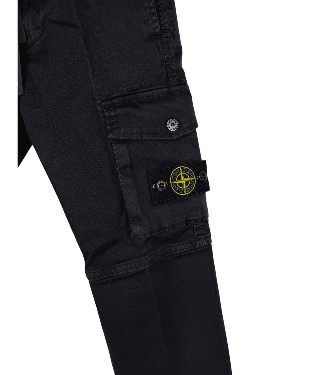 STONE ISLAND Черные хлопковые брюки и шорты, фото 4
