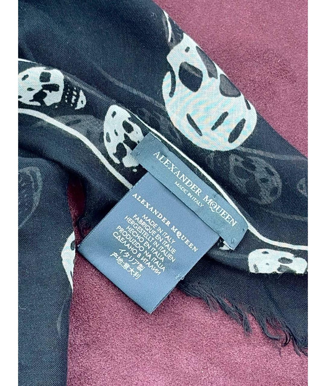 ALEXANDER MCQUEEN Черный шарф, фото 4