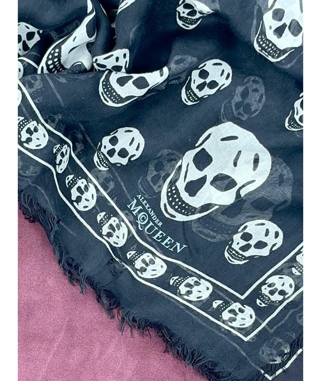 ALEXANDER MCQUEEN Черный шарф, фото 3