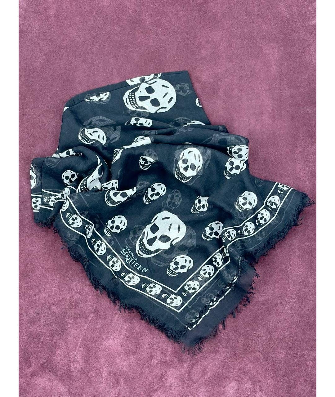 ALEXANDER MCQUEEN Черный шарф, фото 2