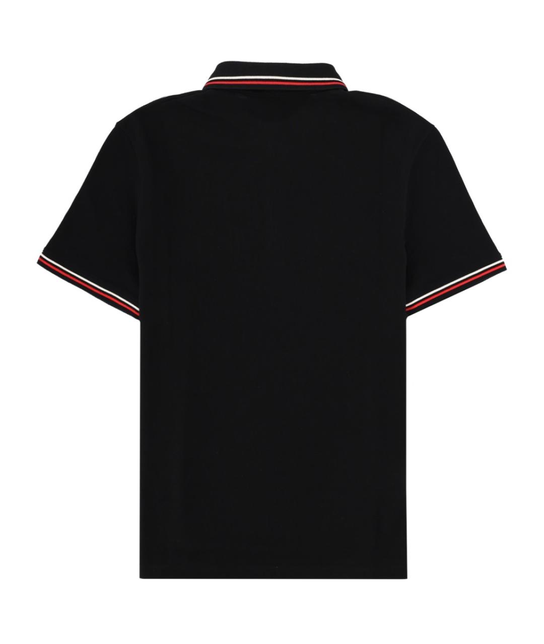 VALENTINO Черное хлопковое поло с коротким рукавом, фото 3