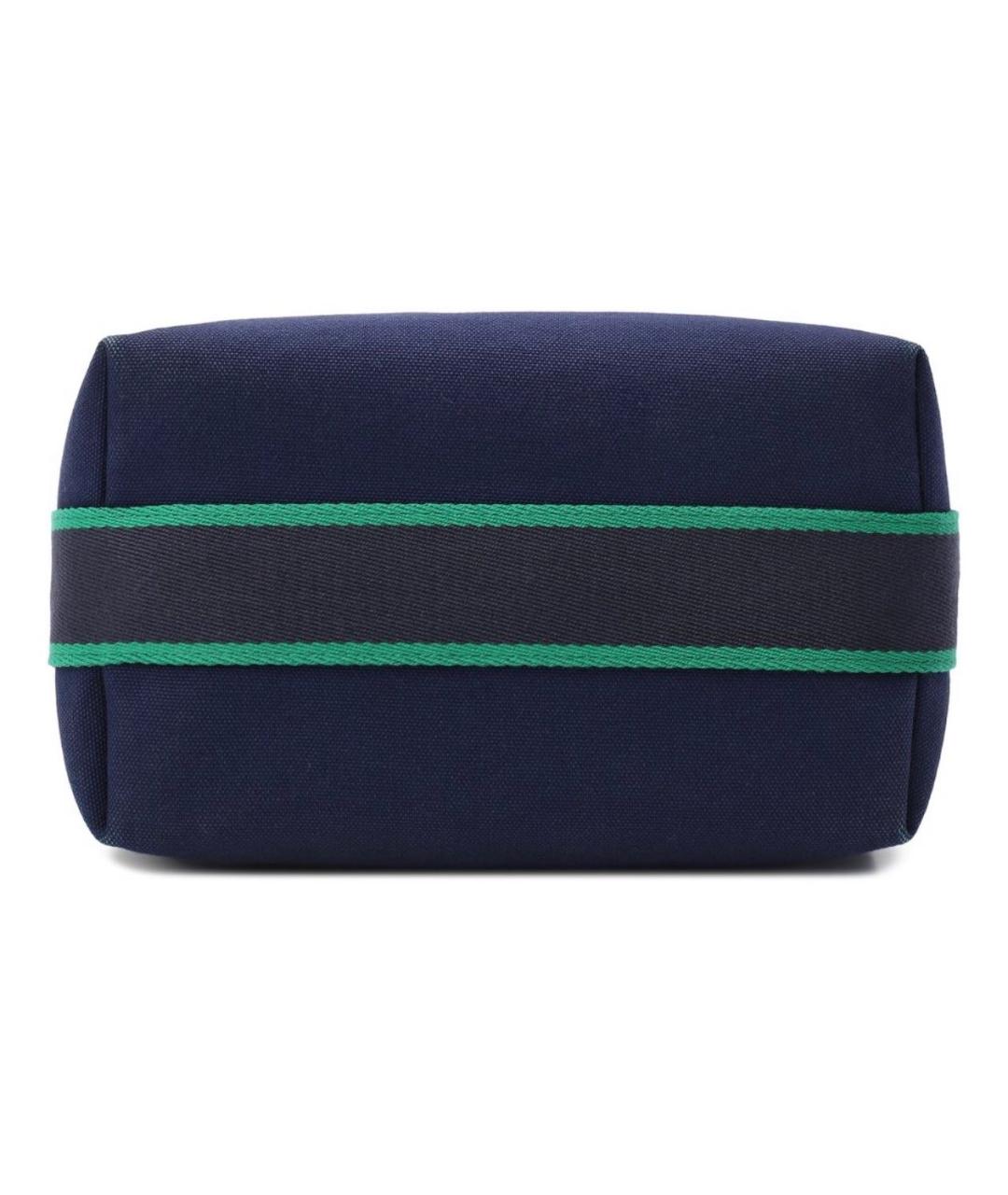 HERMES Темно-синяя тканевая сумка с короткими ручками, фото 3