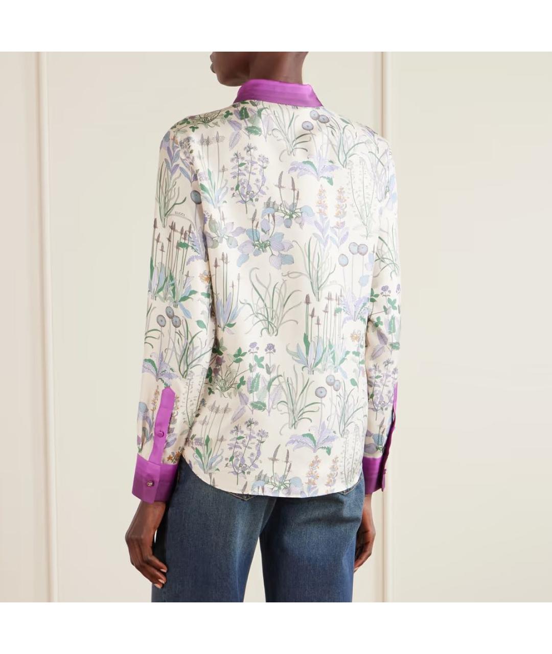 GUCCI Фиолетовый шелковый костюм с юбками, фото 7