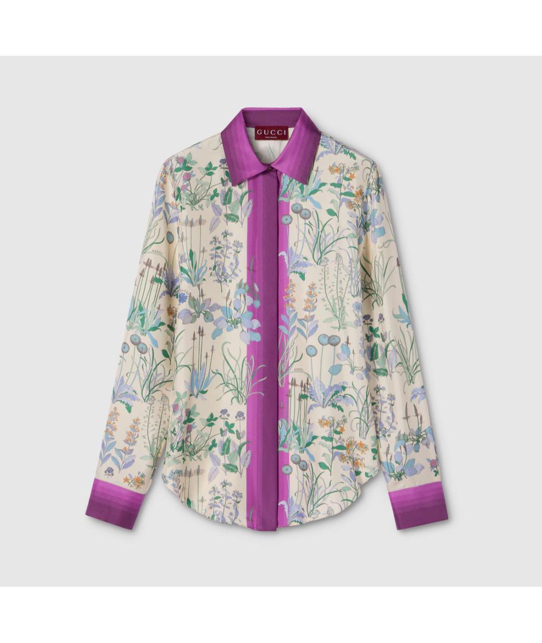 GUCCI Фиолетовый шелковый костюм с юбками, фото 9