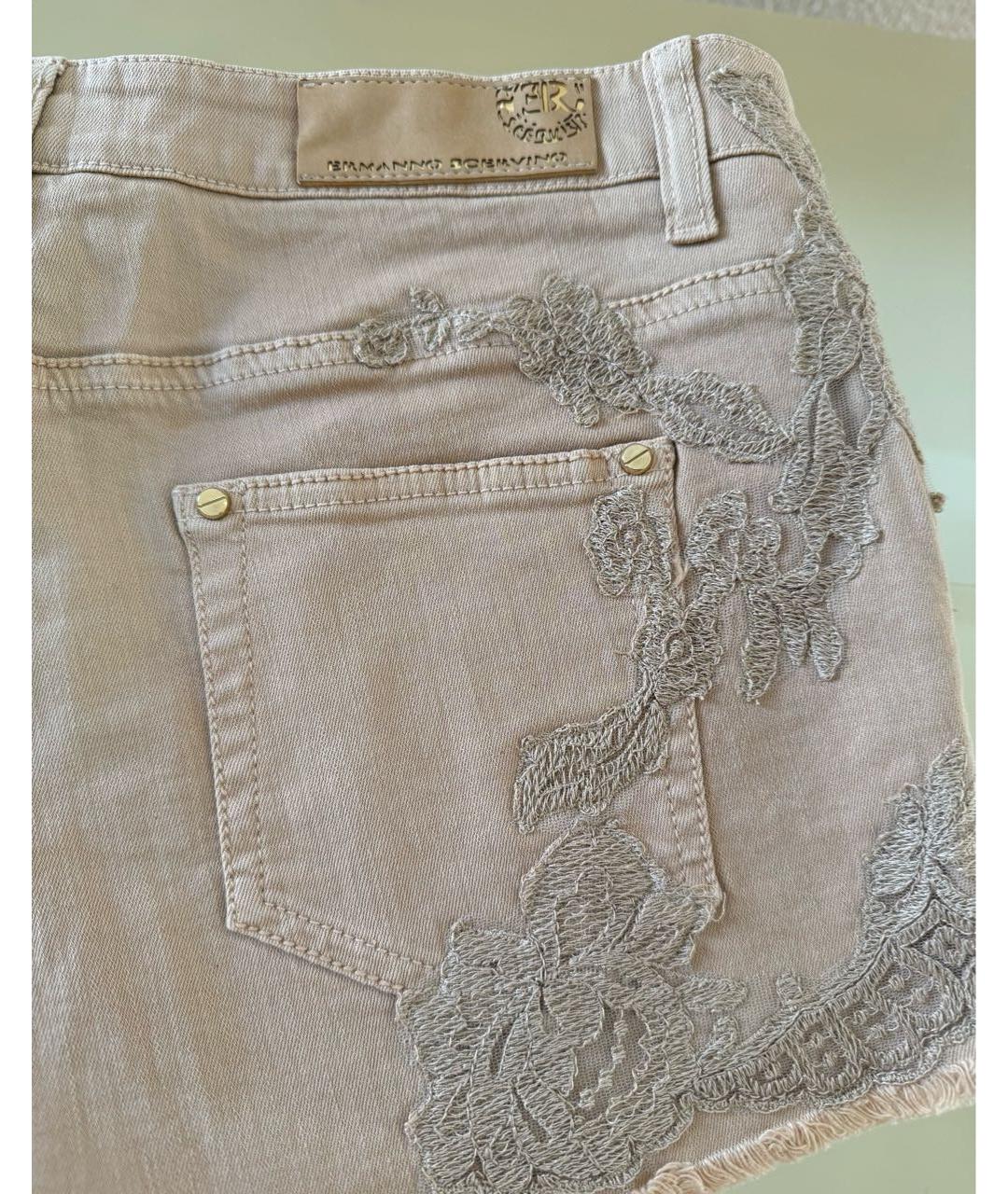 ERMANNO SCERVINO Бежевые хлопко-эластановые шорты, фото 7