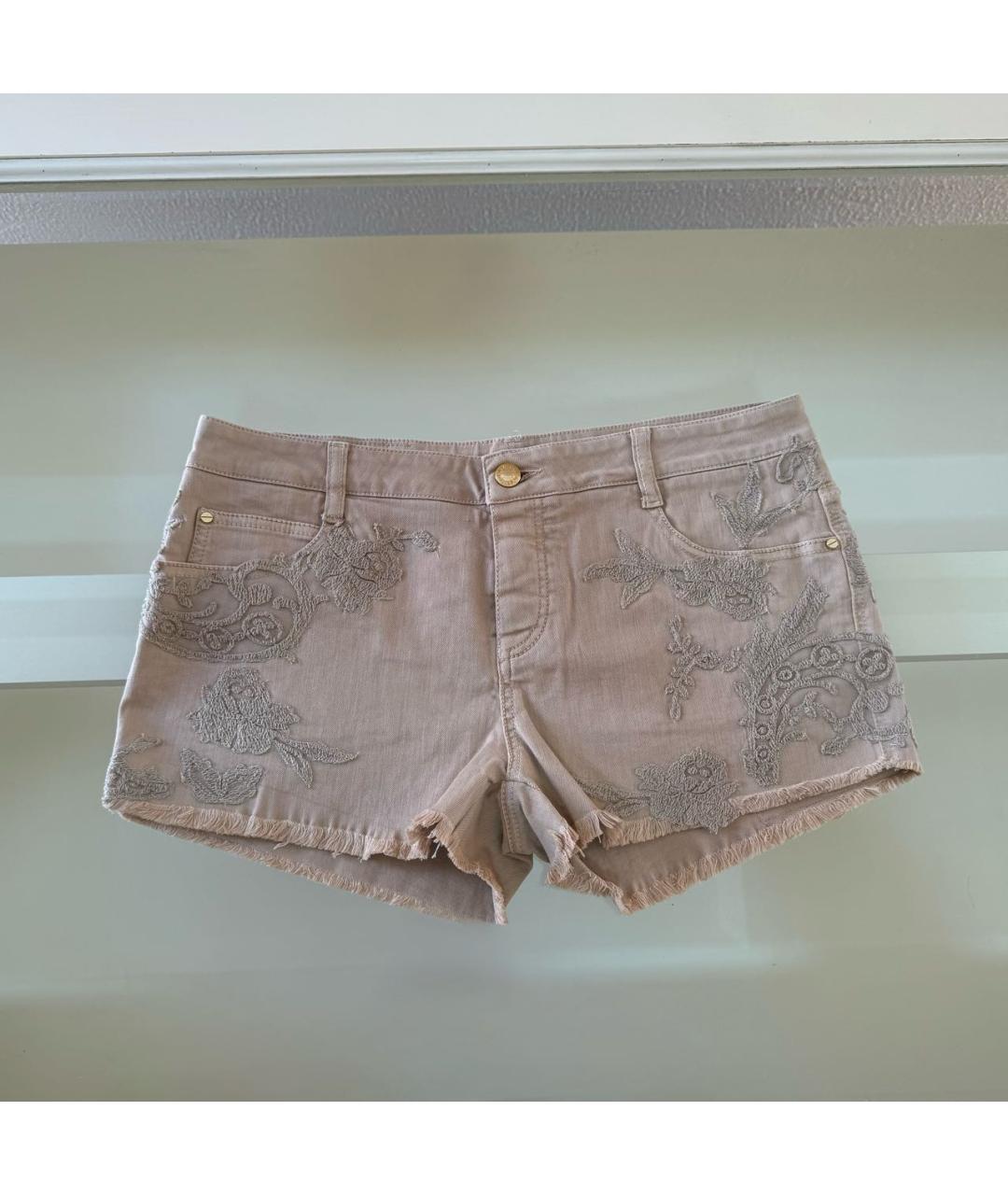 ERMANNO SCERVINO Бежевые хлопко-эластановые шорты, фото 5