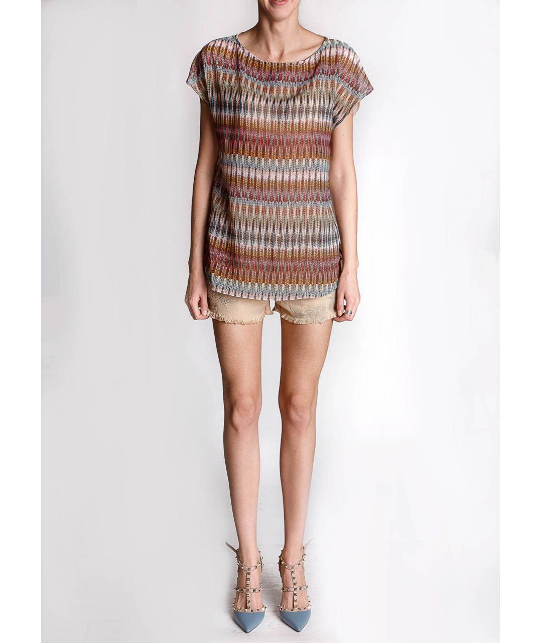 ERMANNO SCERVINO Бежевые хлопко-эластановые шорты, фото 4