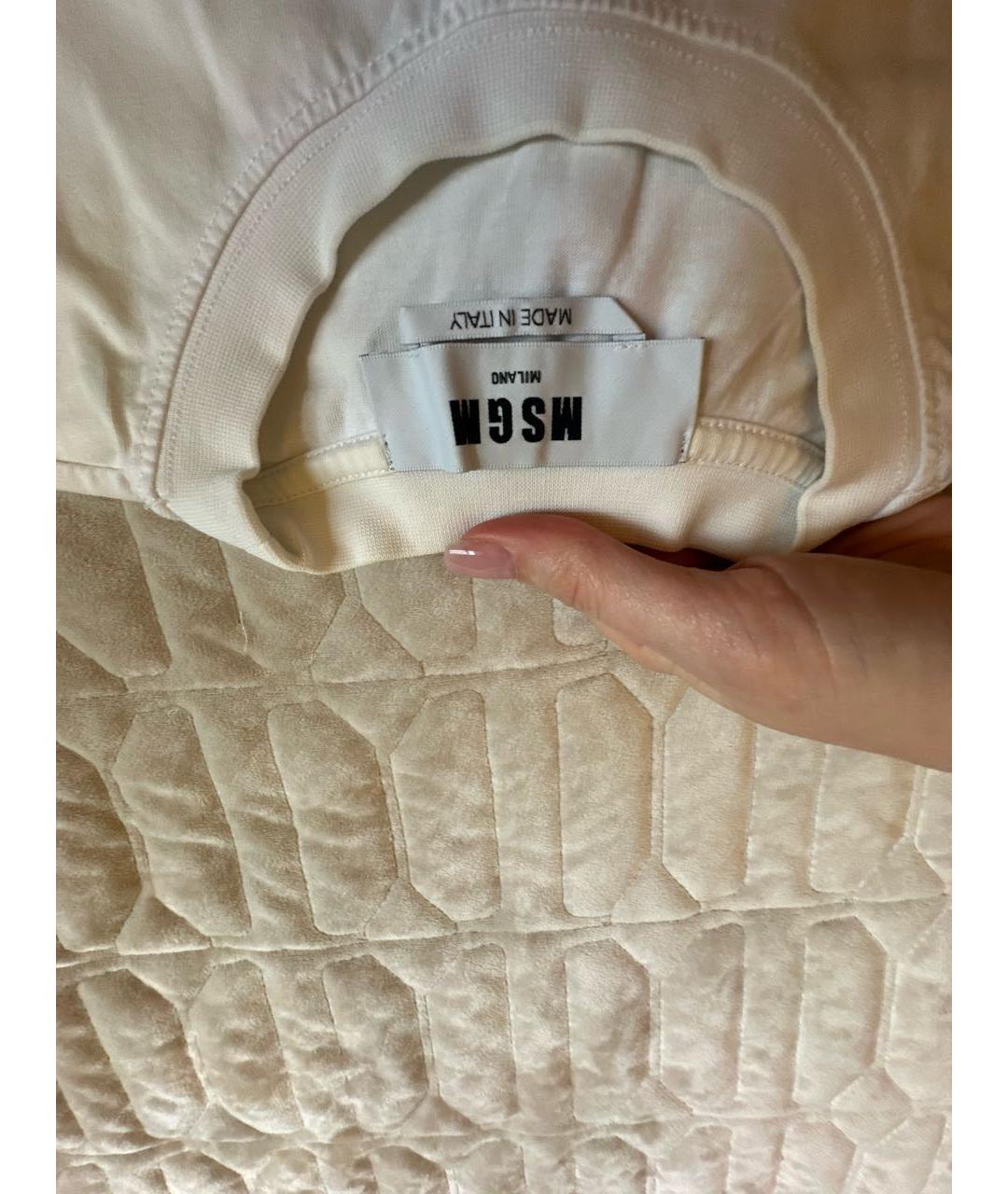 MSGM Белая хлопковая футболка, фото 3