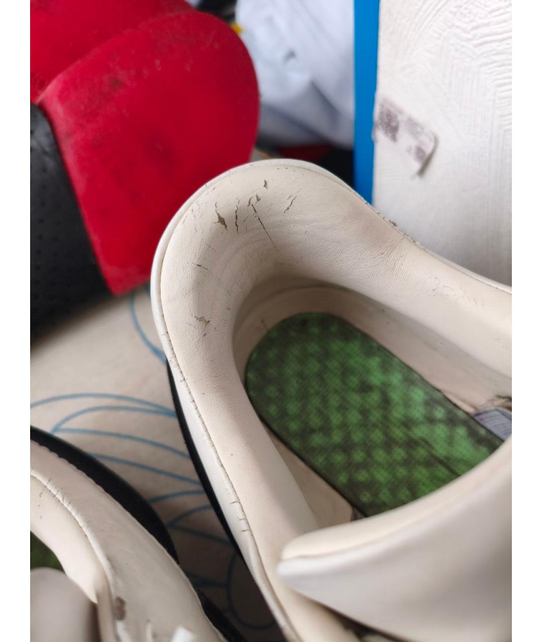 RAF SIMONS Белые кожаные низкие кроссовки / кеды, фото 5