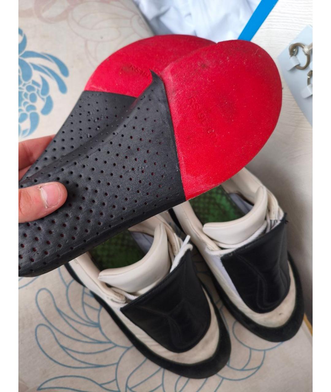 RAF SIMONS Белые кожаные низкие кроссовки / кеды, фото 3