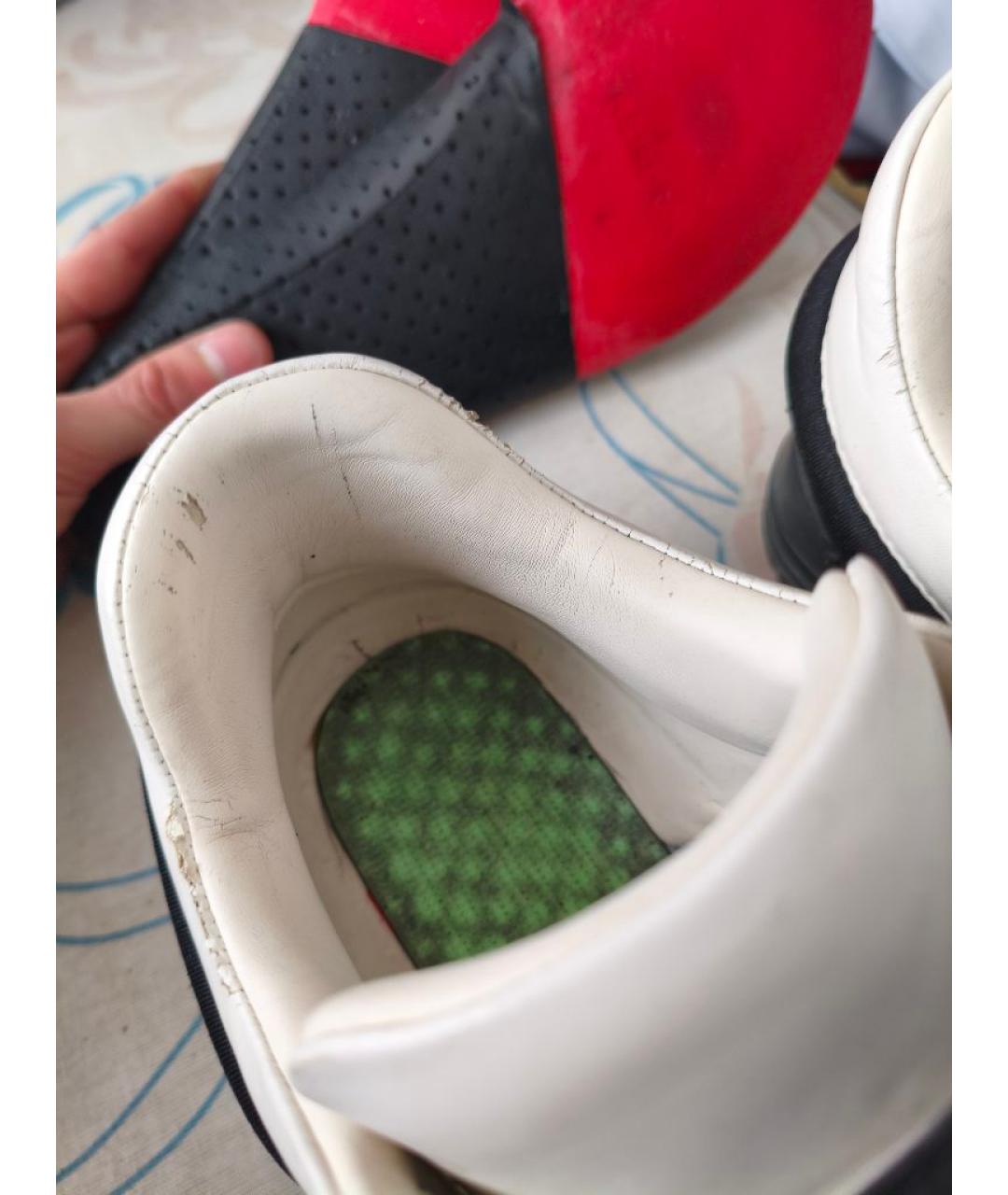 RAF SIMONS Белые кожаные низкие кроссовки / кеды, фото 4