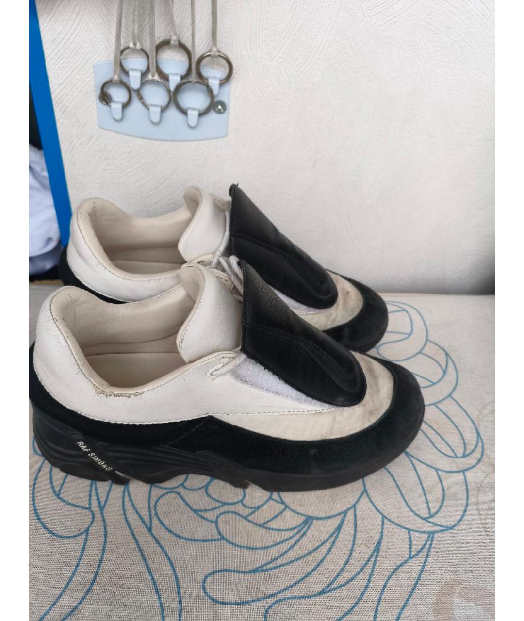 RAF SIMONS Белые кожаные низкие кроссовки / кеды, фото 6