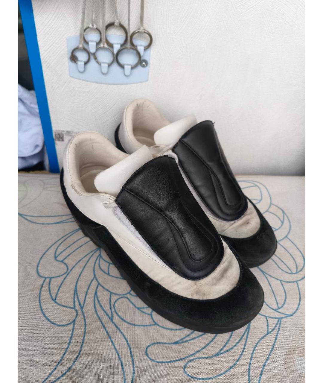 RAF SIMONS Белые кожаные низкие кроссовки / кеды, фото 2