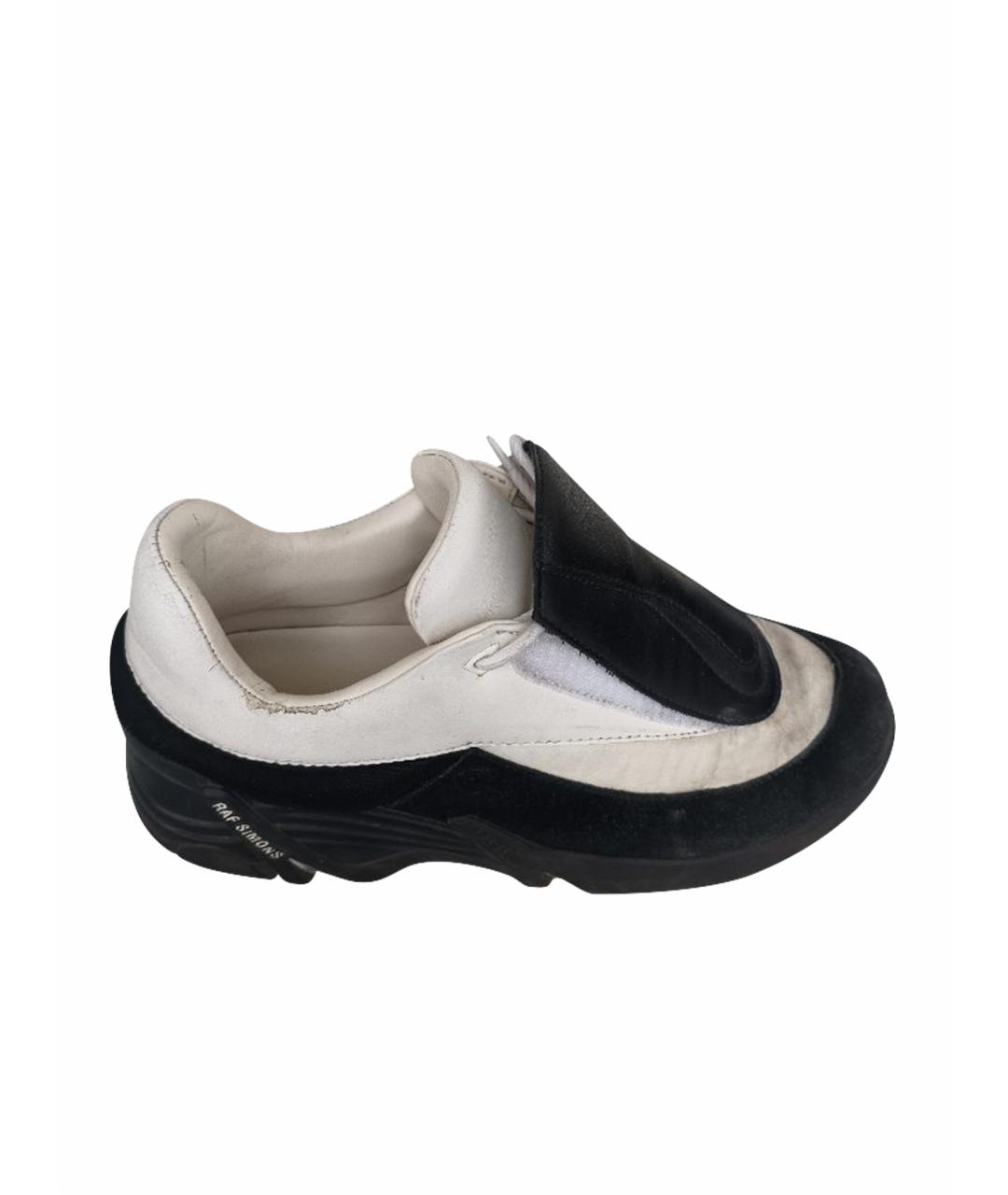 RAF SIMONS Белые кожаные низкие кроссовки / кеды, фото 1