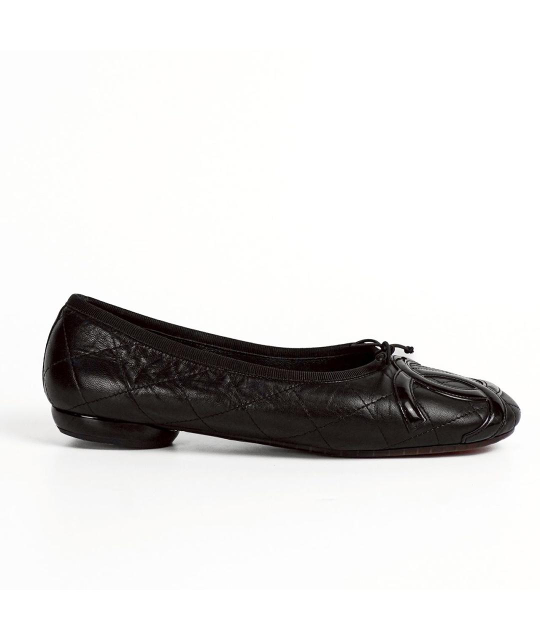 CHANEL Черные кожаные балетки, фото 9