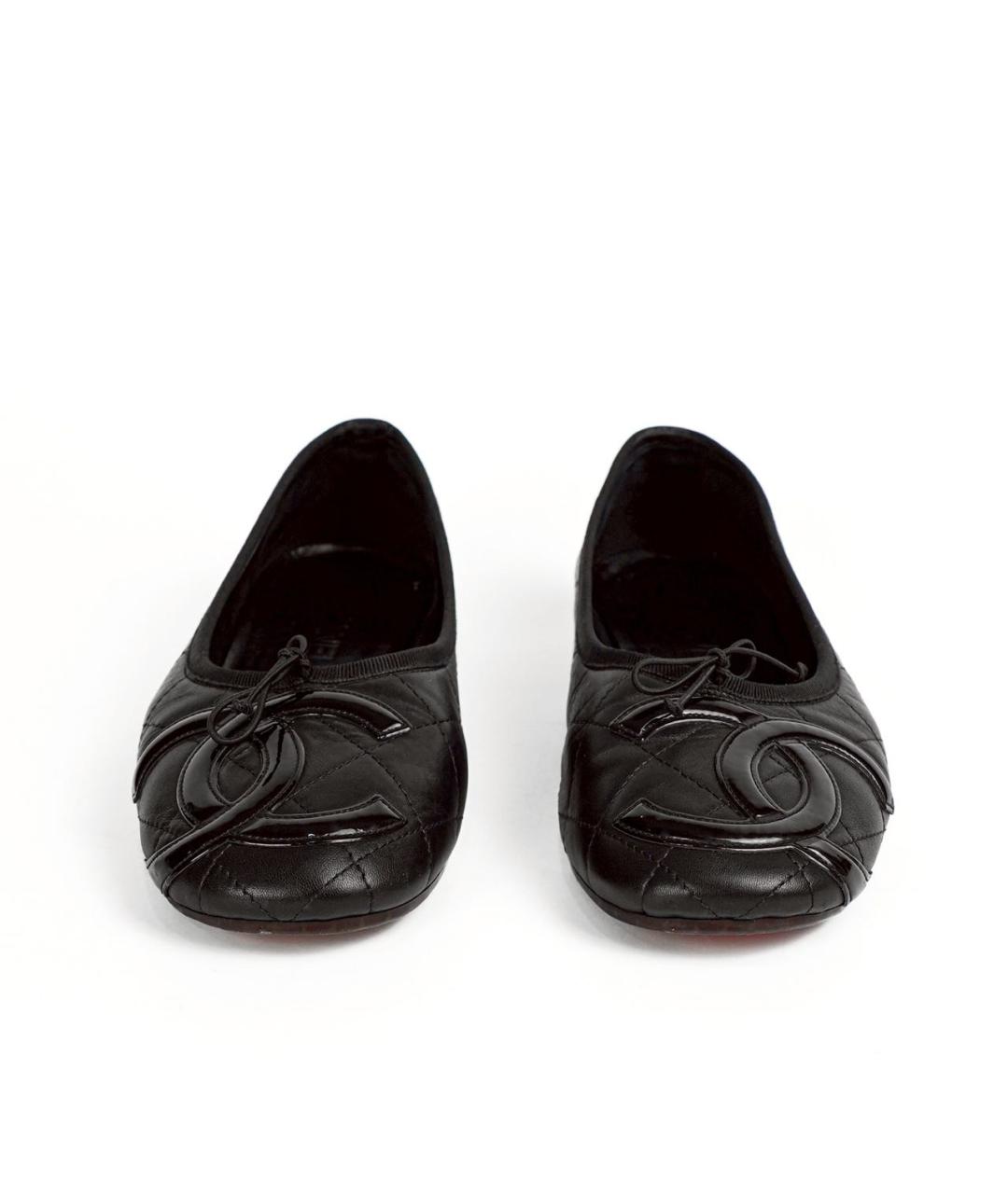 CHANEL Черные кожаные балетки, фото 3