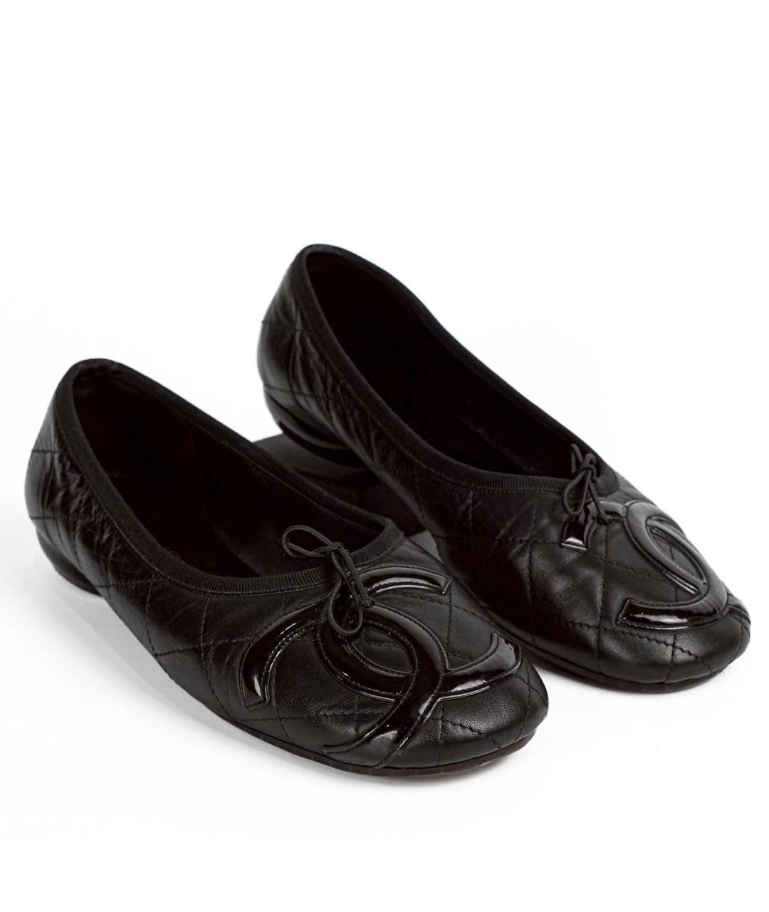 CHANEL Черные кожаные балетки, фото 4