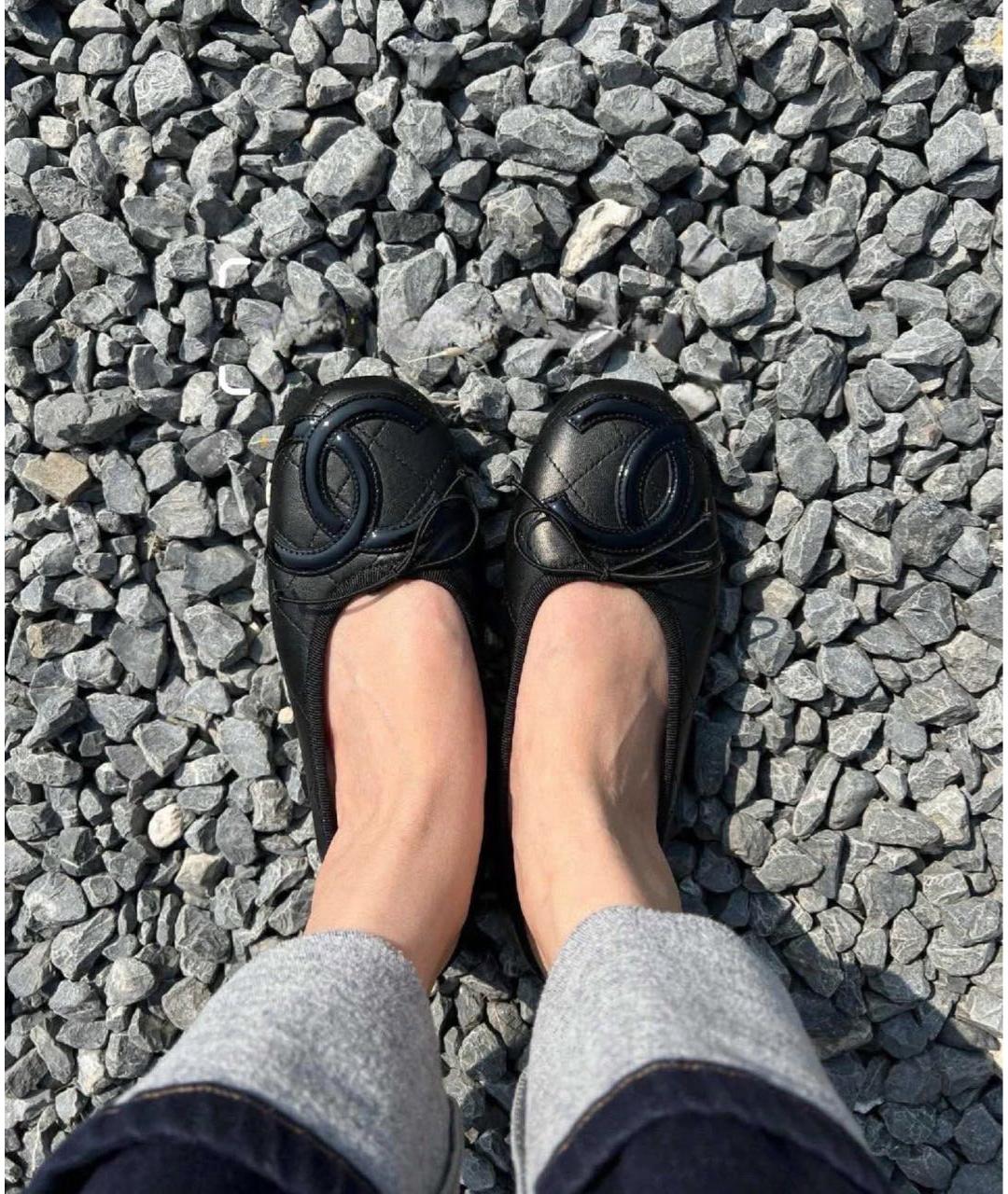 CHANEL Черные кожаные балетки, фото 8