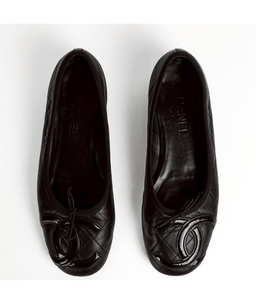 CHANEL Черные кожаные балетки, фото 6