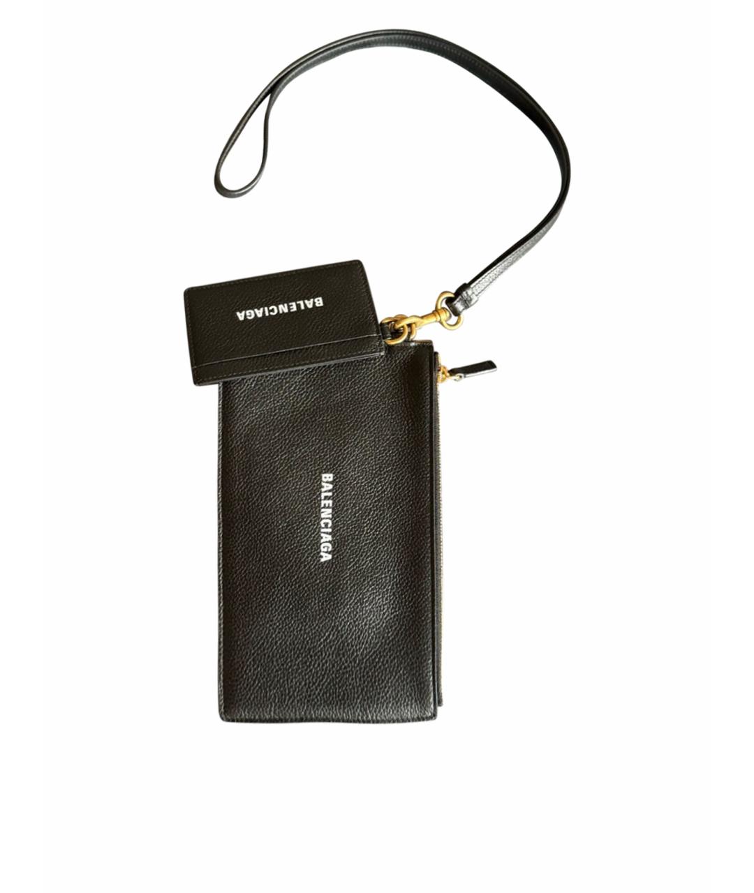 BALENCIAGA Черная кожаная сумка через плечо, фото 1