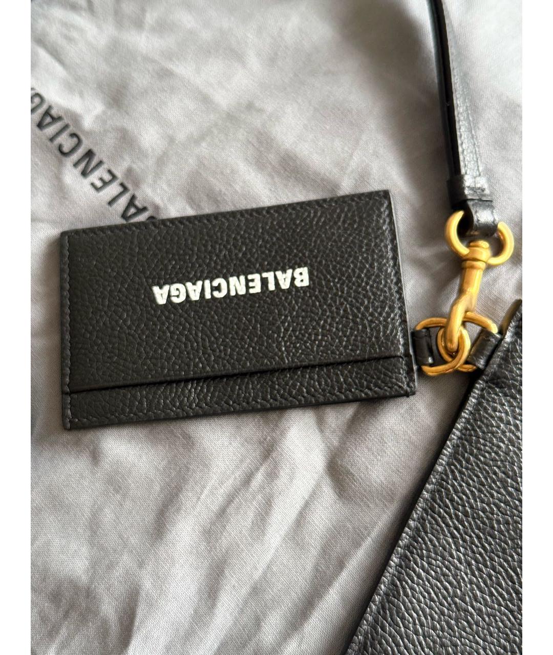 BALENCIAGA Черная кожаная сумка через плечо, фото 4