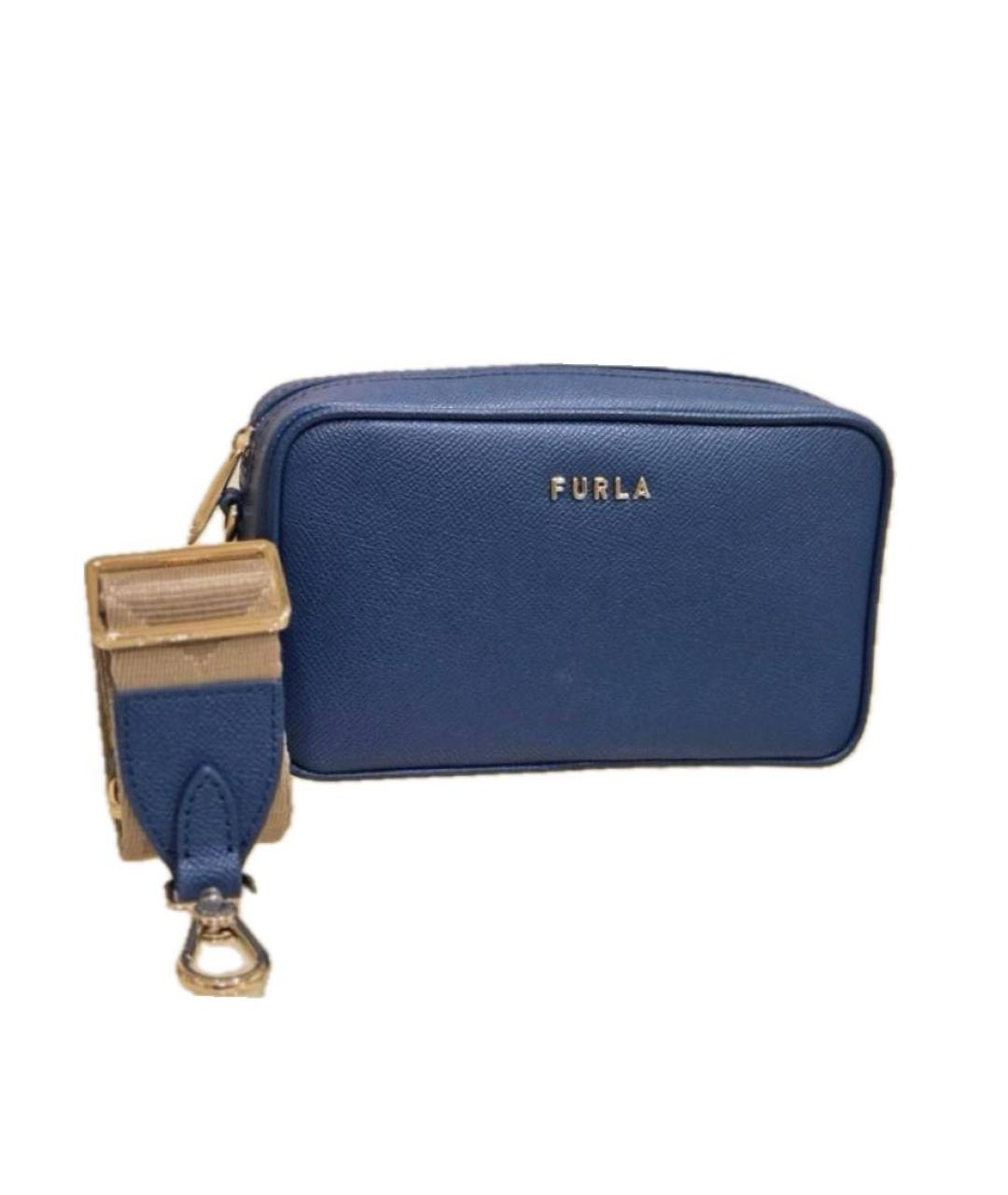 FURLA Синяя кожаная сумка через плечо, фото 9