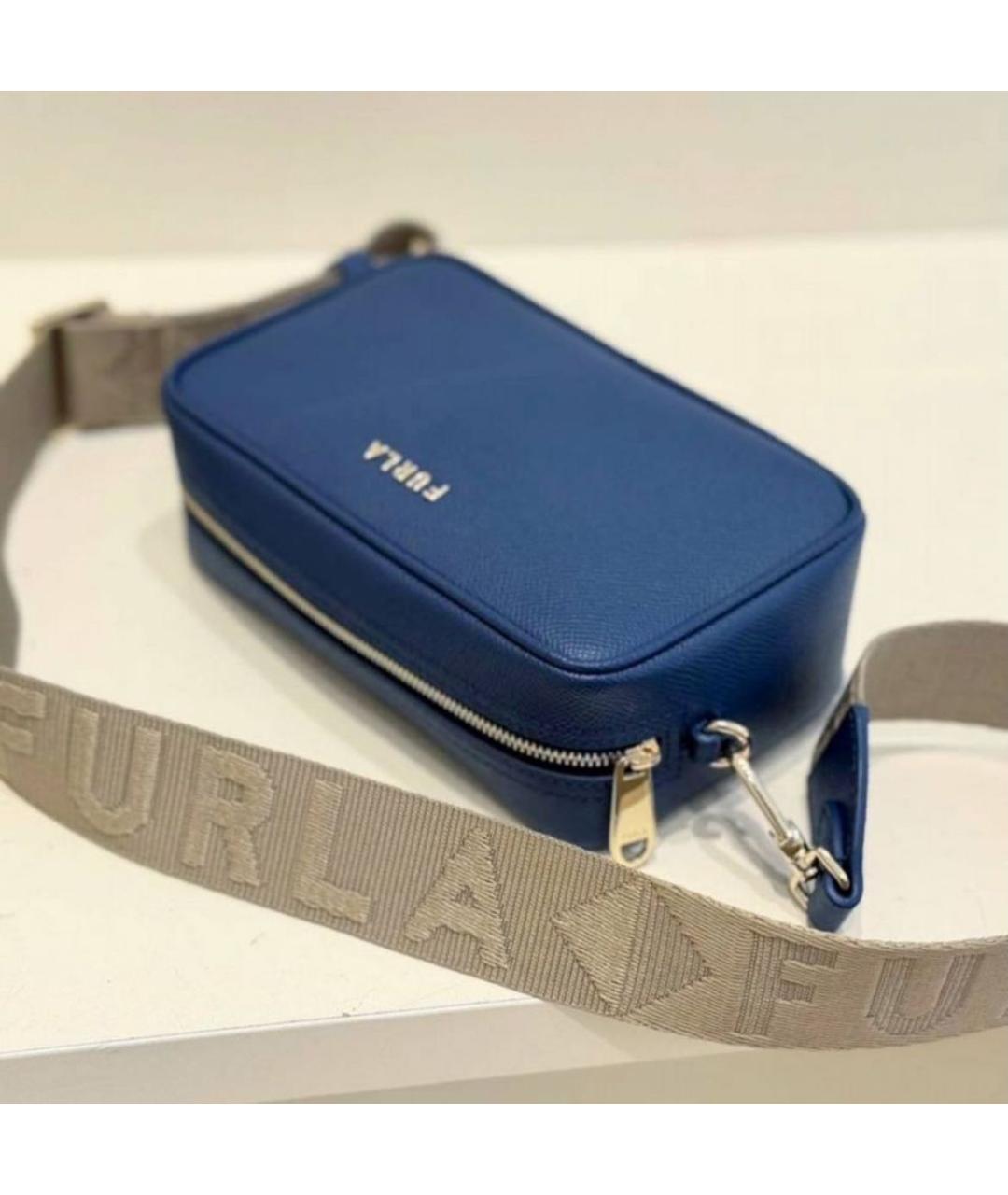 FURLA Синяя кожаная сумка через плечо, фото 6