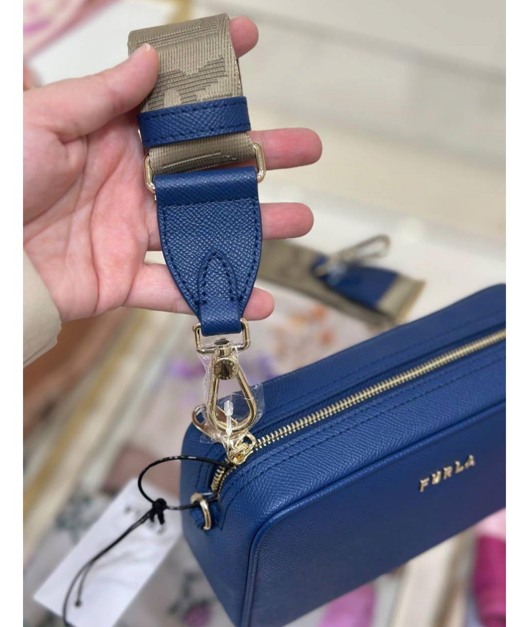 FURLA Синяя кожаная сумка через плечо, фото 8
