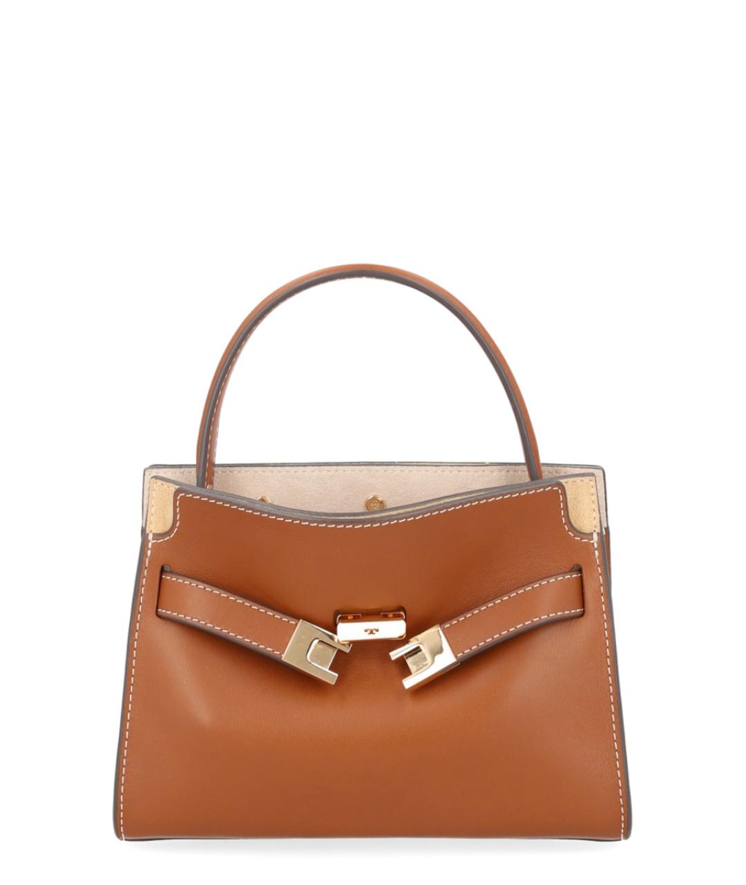 TORY BURCH Коричневая кожаная сумка тоут, фото 1