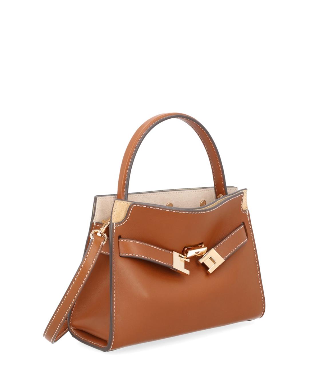 TORY BURCH Коричневая кожаная сумка тоут, фото 2