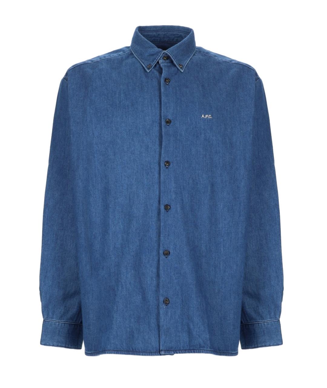 A.P.C. Синяя хлопковая кэжуал рубашка, фото 1