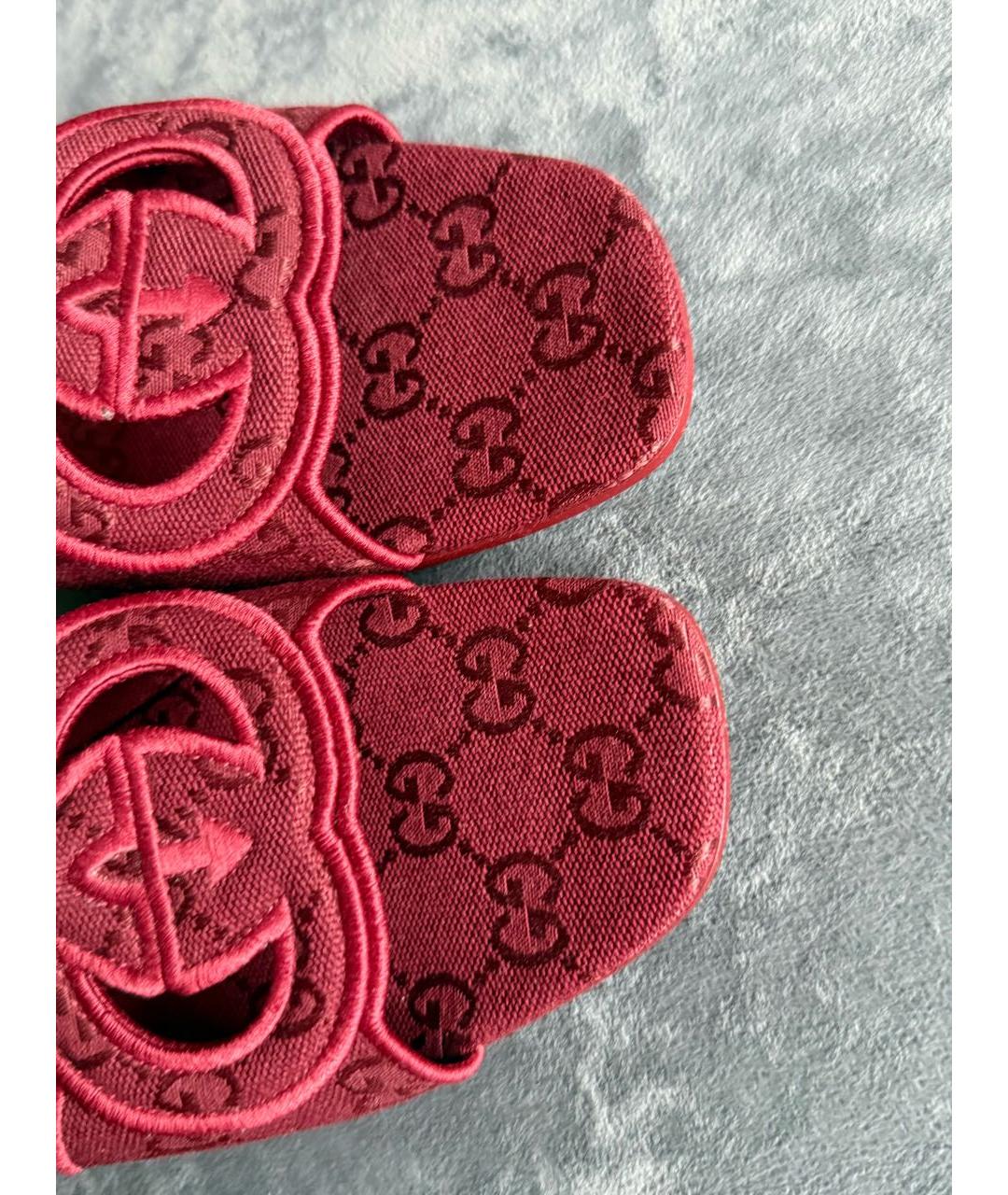 GUCCI Бордовые шлепанцы, фото 2