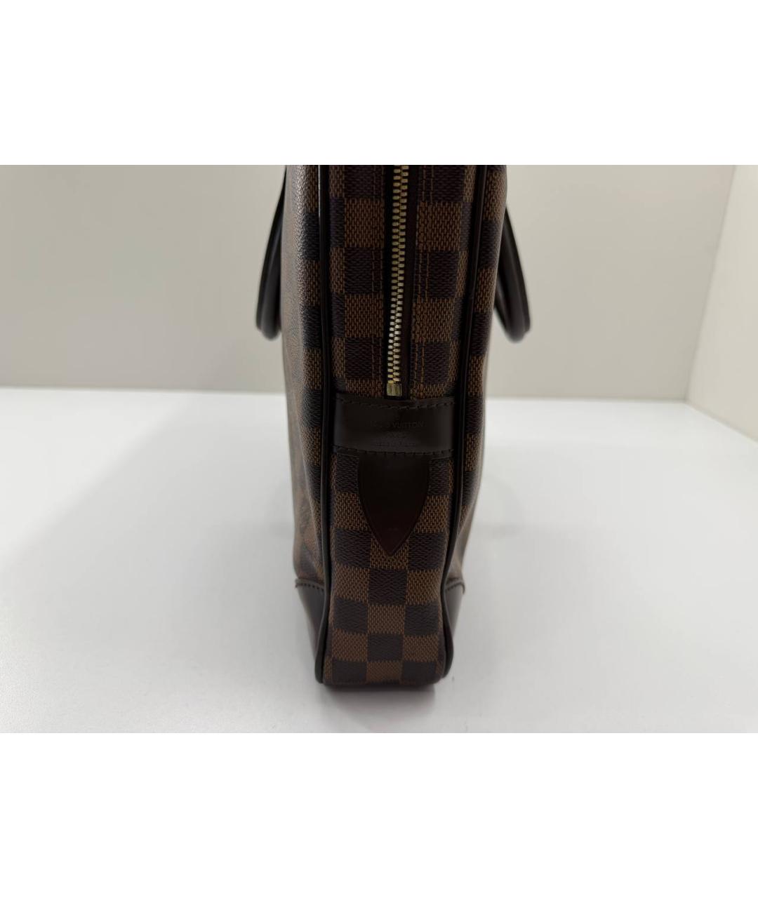 LOUIS VUITTON Коричневый кожаный портфель, фото 9