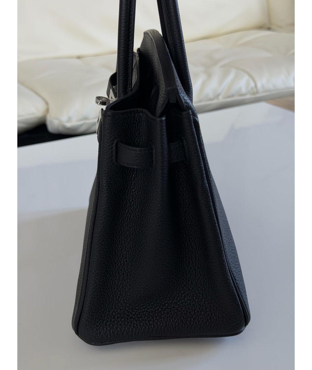 HERMES Черная кожаная сумка с короткими ручками, фото 4