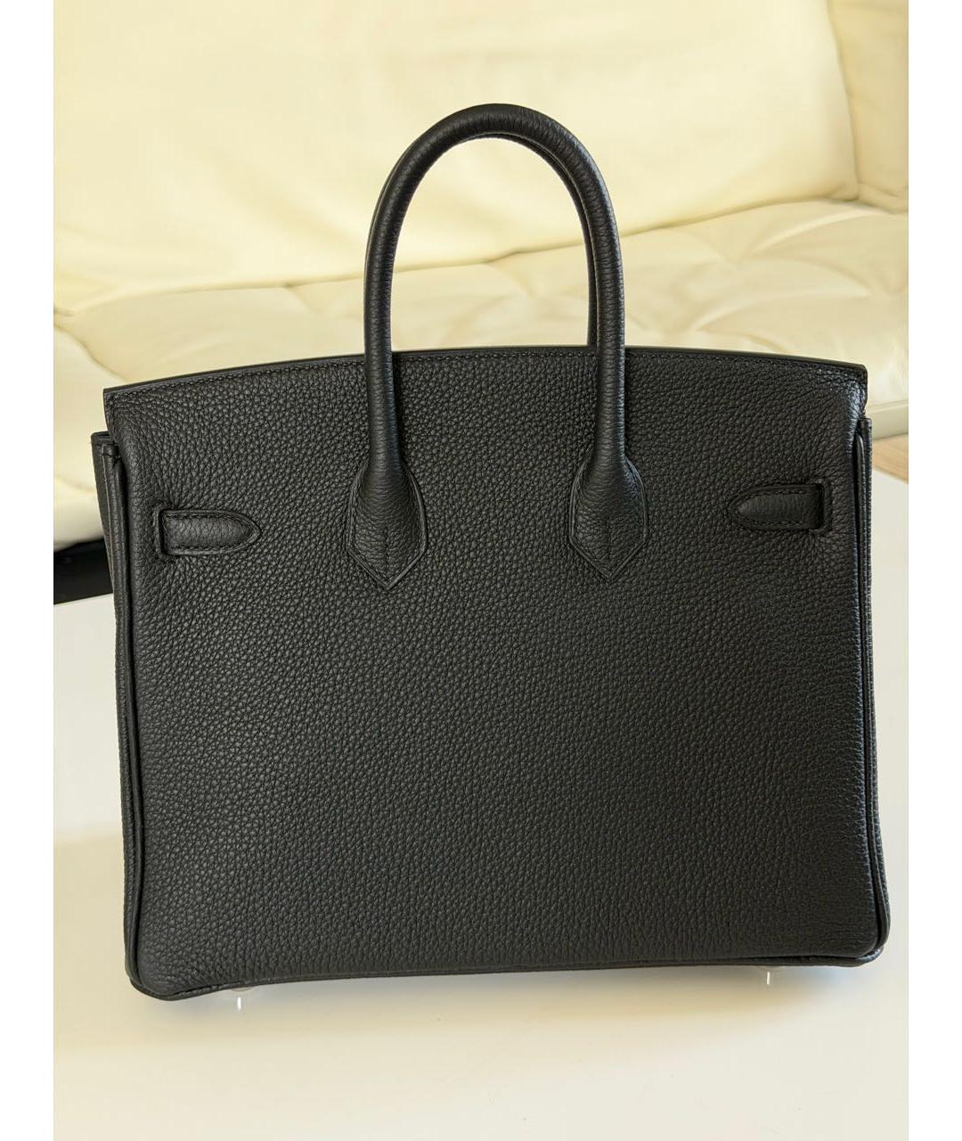 HERMES Черная кожаная сумка с короткими ручками, фото 3