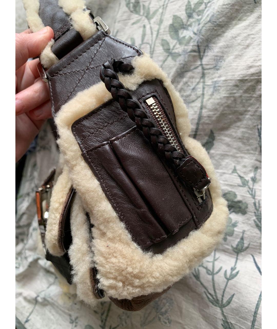 CHRISTIAN DIOR Коричневая меховая сумка через плечо, фото 2