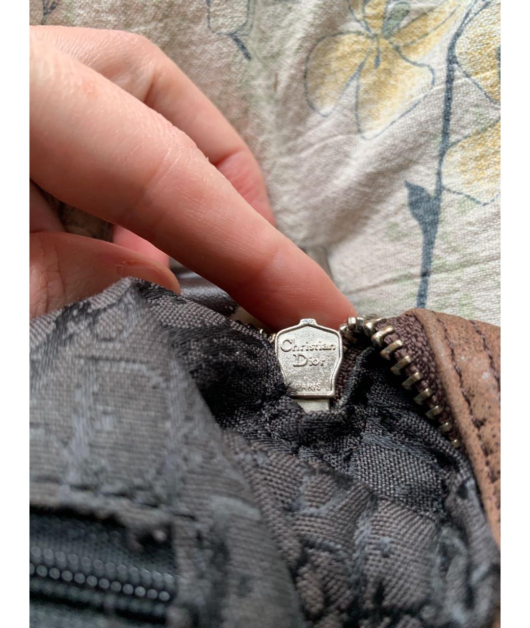 CHRISTIAN DIOR Коричневая меховая сумка через плечо, фото 7