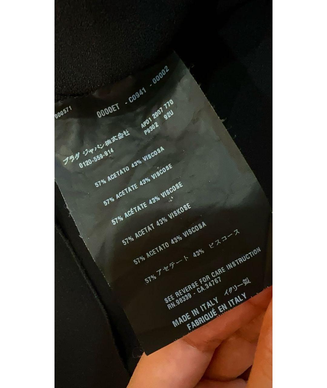 PRADA Черная ацетатная блузы, фото 7