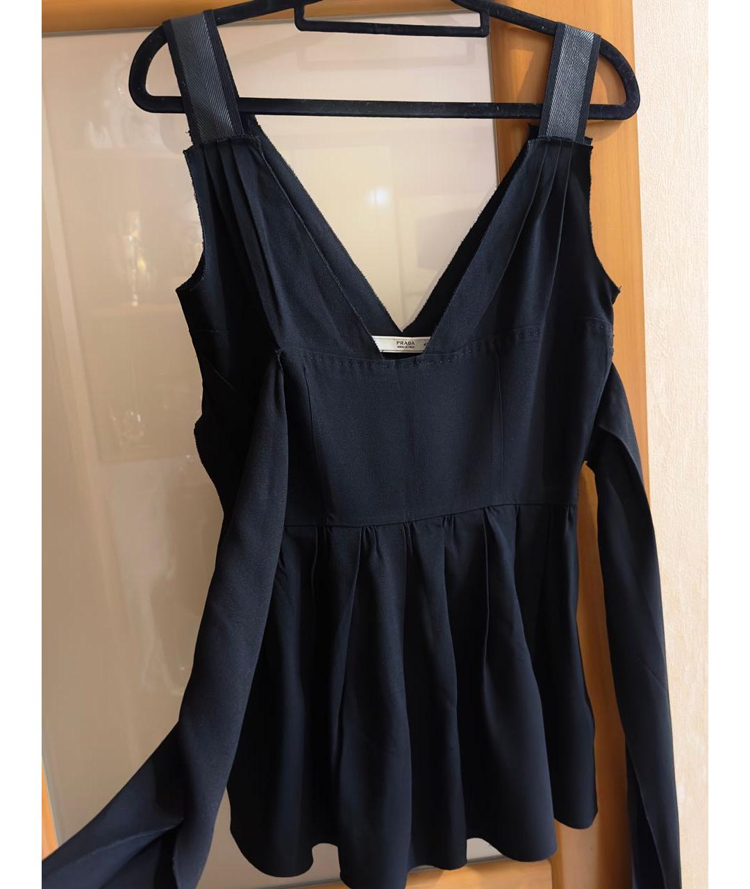 PRADA Черная ацетатная блузы, фото 2