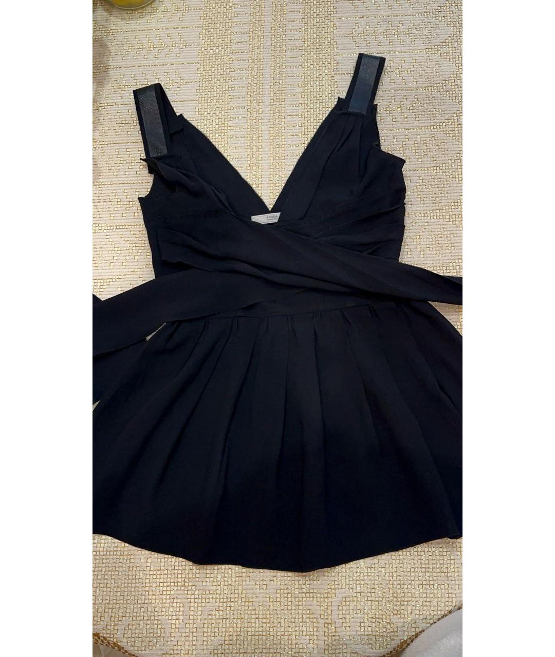 PRADA Черная ацетатная блузы, фото 8
