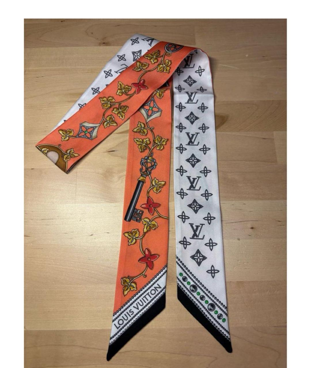 LOUIS VUITTON Мульти шелковый шарф, фото 5