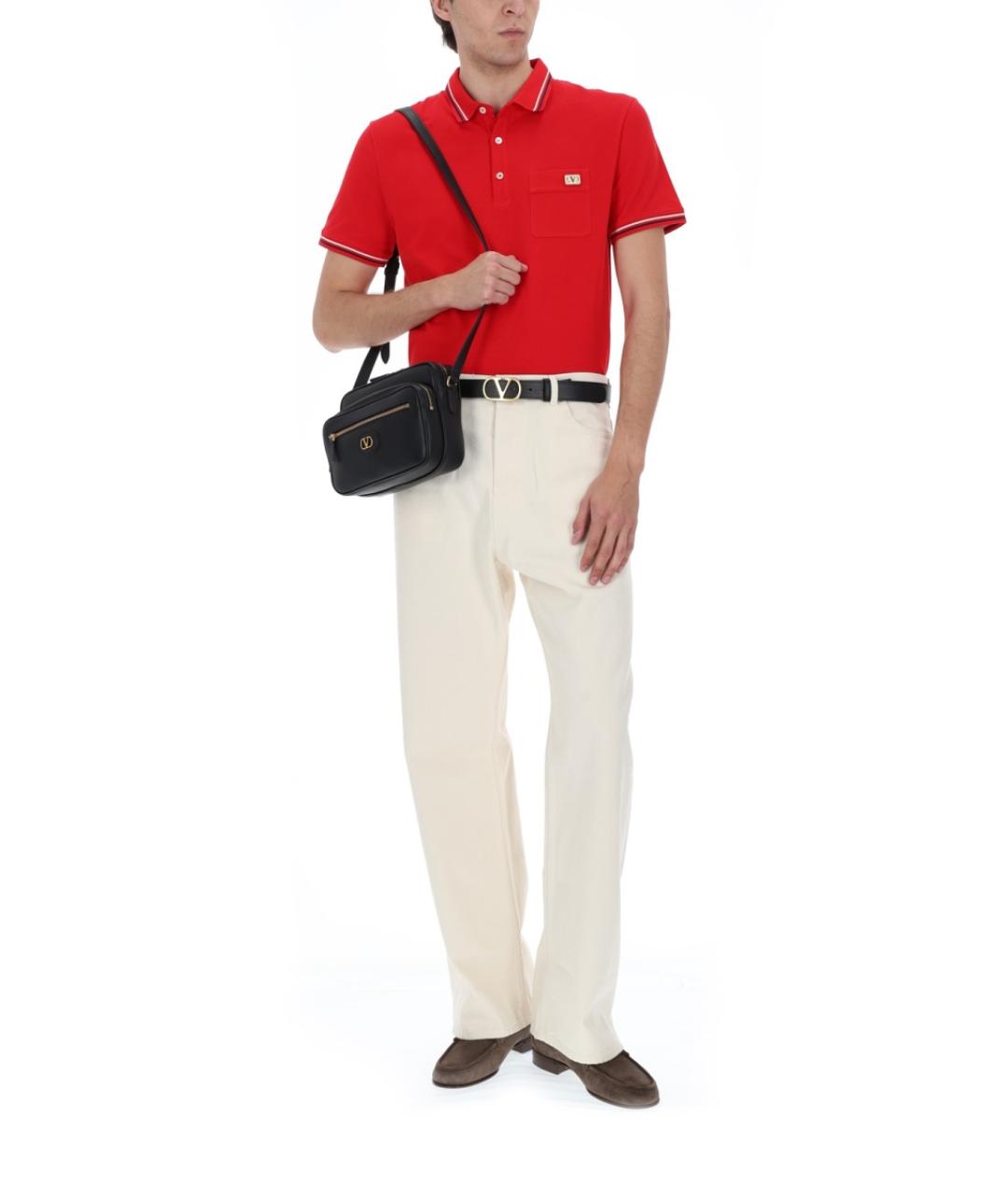 VALENTINO Красная хлопковая футболка, фото 2