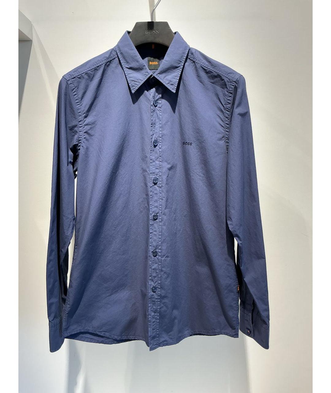 HUGO BOSS Темно-синяя хлопковая кэжуал рубашка, фото 2