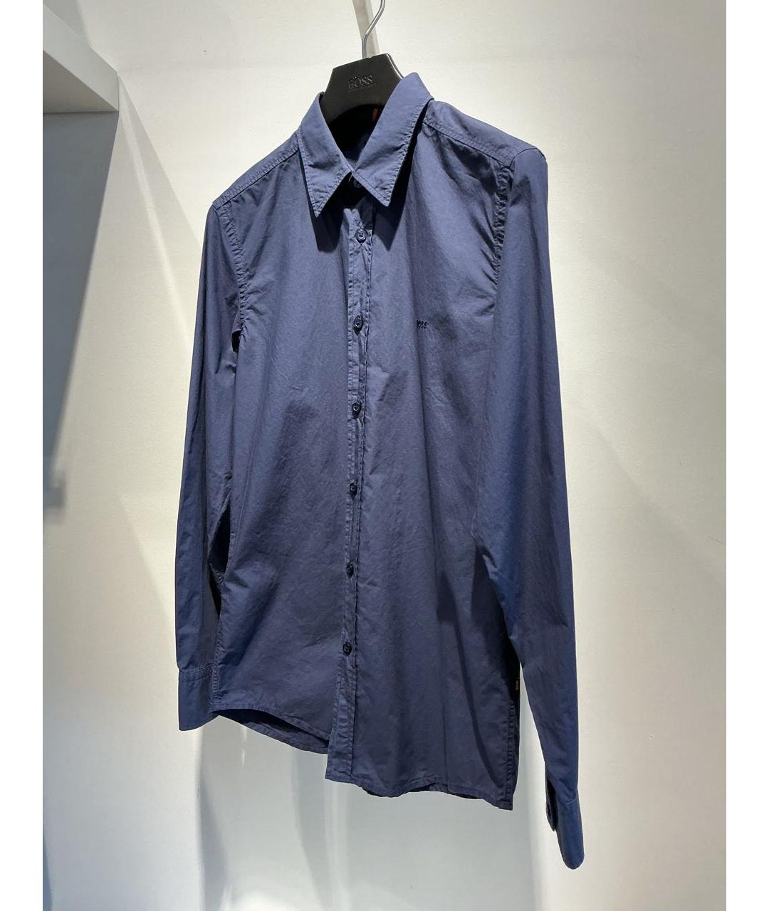 HUGO BOSS Темно-синяя хлопковая кэжуал рубашка, фото 3