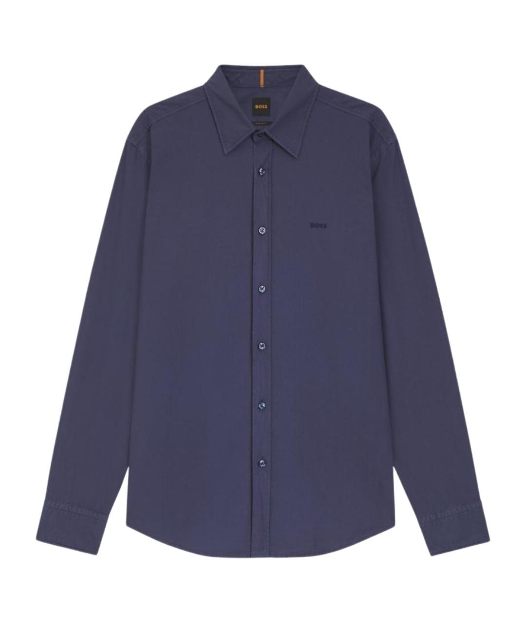 HUGO BOSS Темно-синяя хлопковая кэжуал рубашка, фото 1