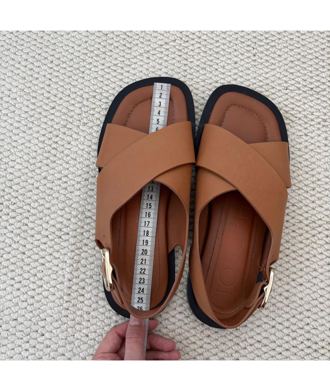 JOSEPH Коричневые кожаные сандалии, фото 4