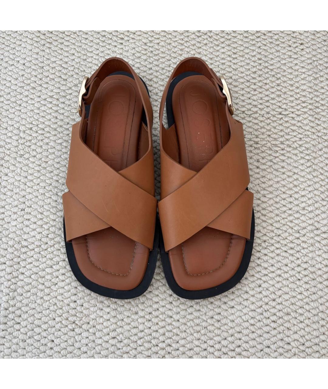 JOSEPH Коричневые кожаные сандалии, фото 3
