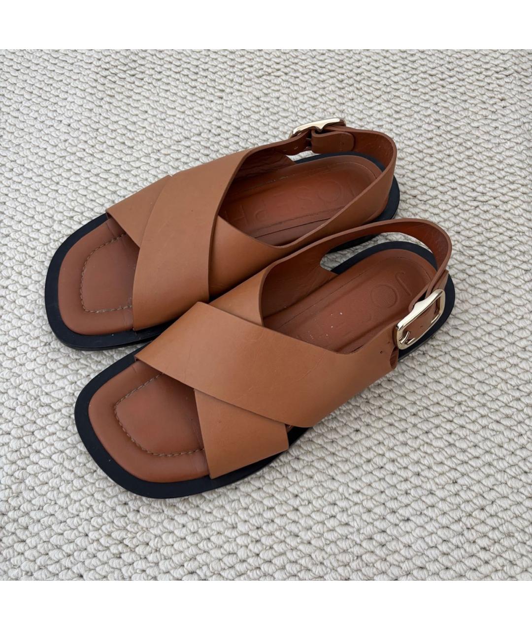 JOSEPH Коричневые кожаные сандалии, фото 2