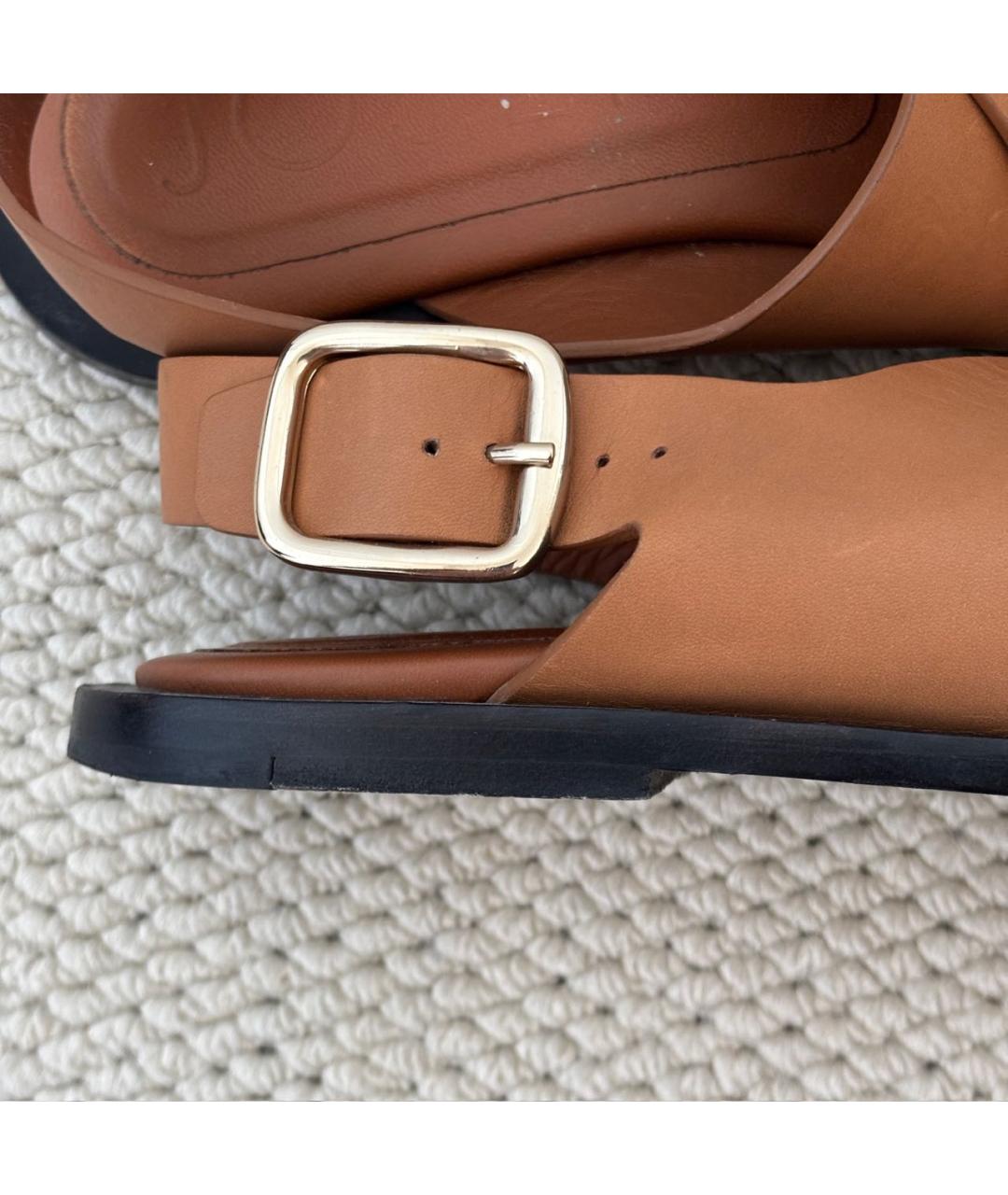 JOSEPH Коричневые кожаные сандалии, фото 5