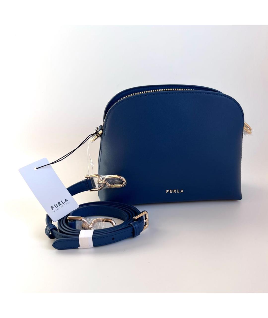 FURLA Синяя кожаная сумка через плечо, фото 6
